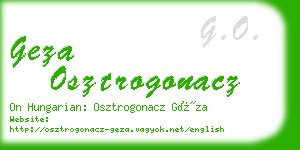 geza osztrogonacz business card